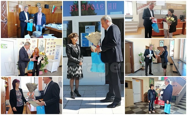 Кметът Васил Едрев предпразнично посети директори на училища