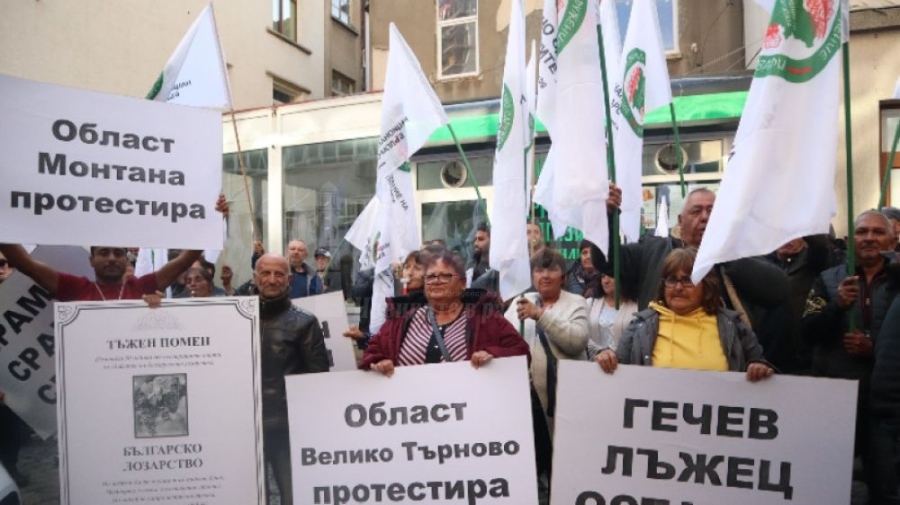 Лозари от Бургаски регион се включиха  в протеста пред земеделското министерство