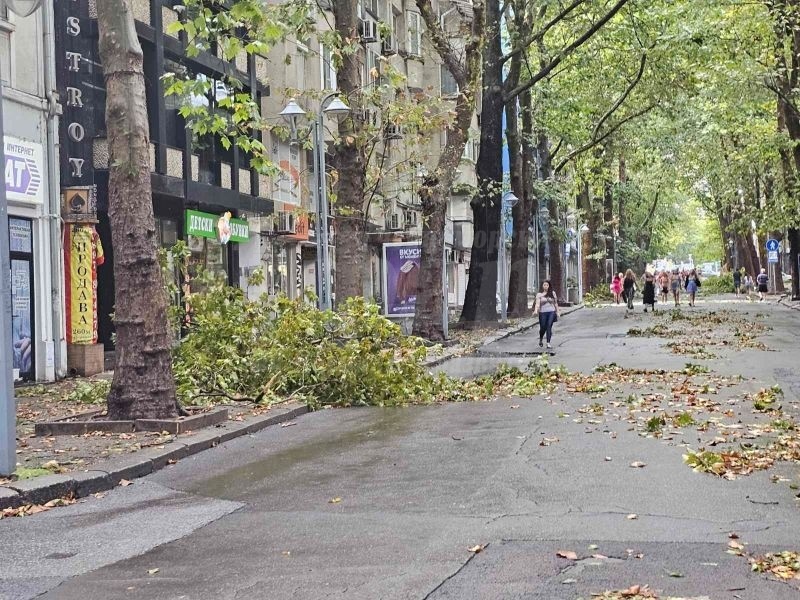 Щетите от бурята в Бургас 