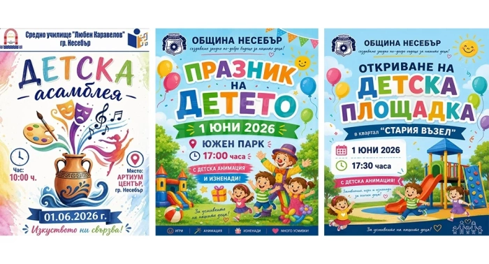 Три интересни събития за Деня на детето в Несебър 